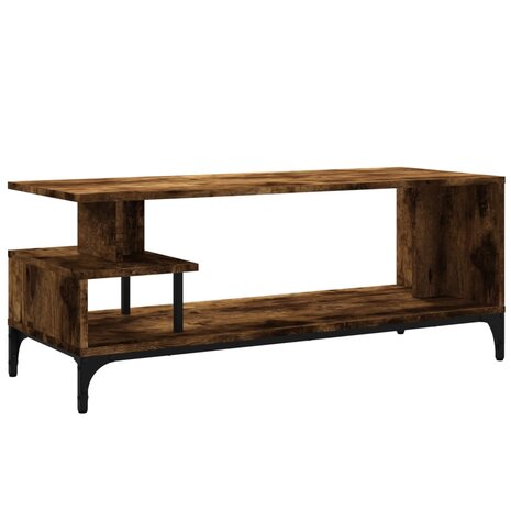 Tv-meubel 102x40x41 cm hout en gepoedercoat staal gerookt eiken 7