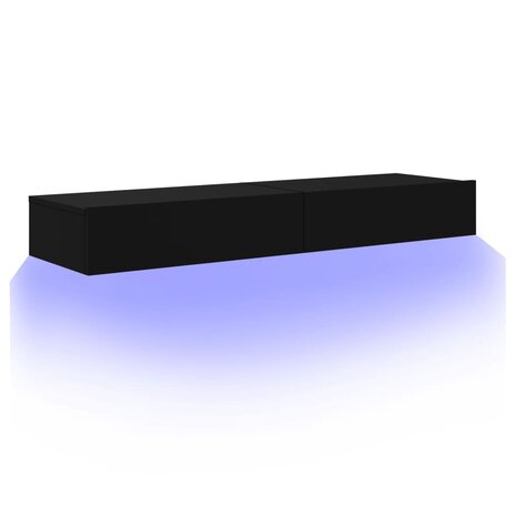 Tv-meubelen 2 st met LED-verlichting 60x35x15,5 cm zwart 6