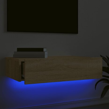 Tv-meubel met LED-verlichting 60x35x15,5 cm sonoma eikenkleurig 4