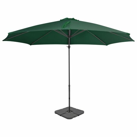 Parasol met draagbare voet groen 1