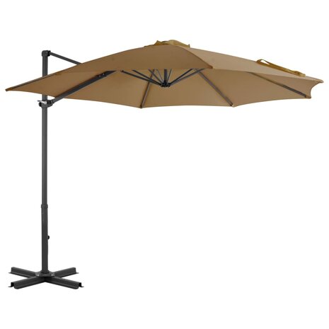 Parasol met draagbare voet taupe 2