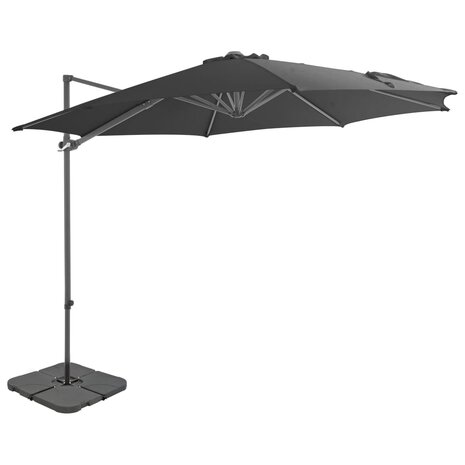 Parasol met draagbare voet antraciet 1