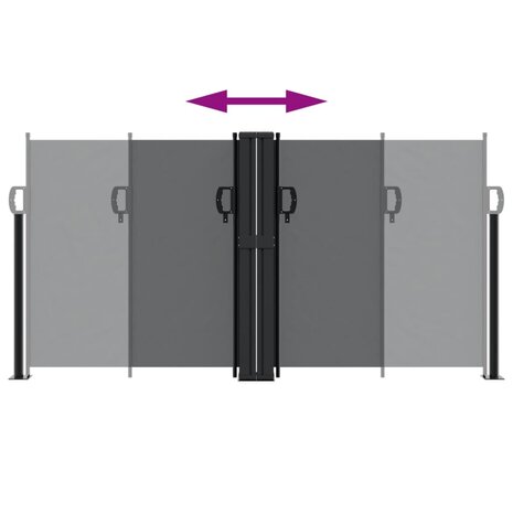 Windscherm uittrekbaar 120x600 cm zwart 5