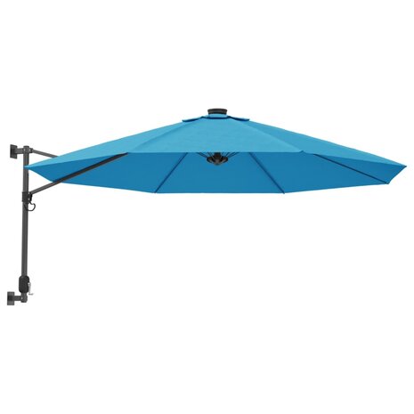 Wandparasol met LEDs 290 cm zeeblauw 2