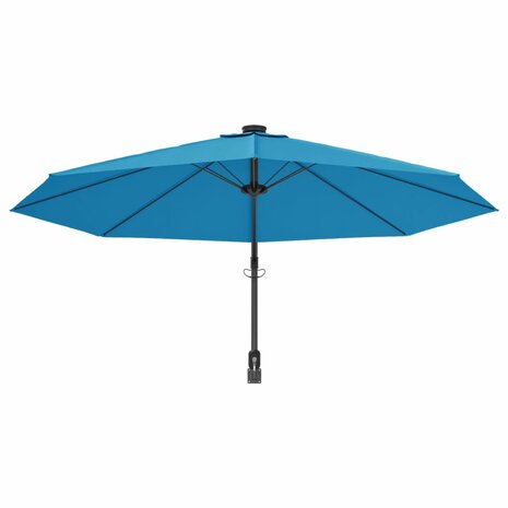 Wandparasol met LEDs 290 cm zeeblauw 6