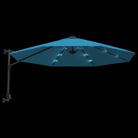 Wandparasol met LEDs 290 cm zeeblauw 7