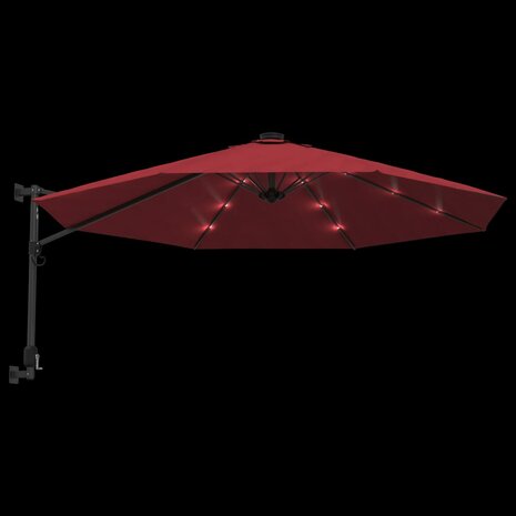 Wandparasol met LEDs 290 cm felrood 7