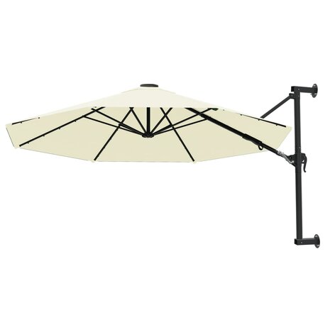 Wandparasol met metalen paal 300 cm zandkleurig 3