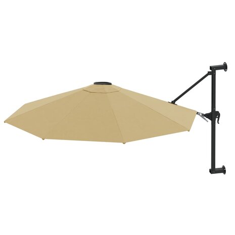 Wandparasol met metalen paal 300 cm taupe 2