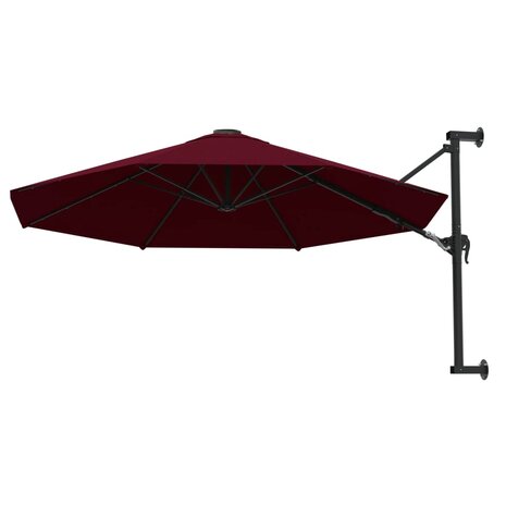 Wandparasol met metalen paal 300 cm bordeauxrood 3