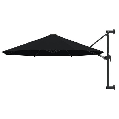 Wandparasol met metalen paal 300 cm zwart 1