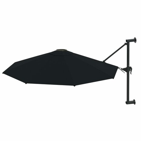 Wandparasol met metalen paal 300 cm zwart 2