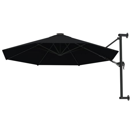 Wandparasol met metalen paal 300 cm zwart 3