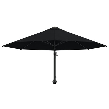 Wandparasol met metalen paal 300 cm zwart 4