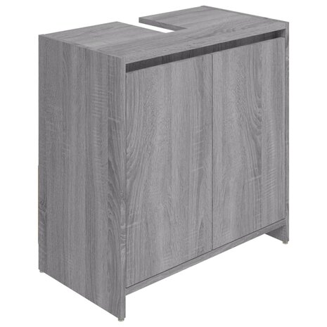 Badkamerkast 60x33x61 cm bewerkt hout grijs sonoma eikenkleurig 8