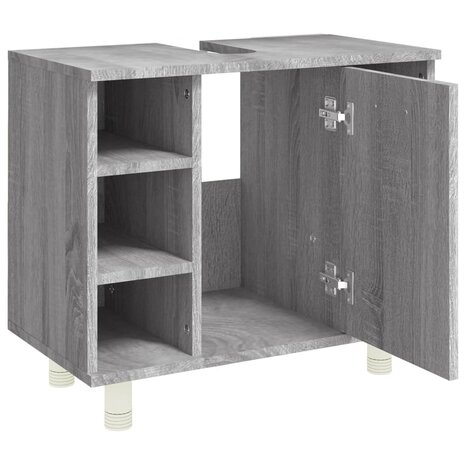 Badkamerkast 60x32x53,5 cm bewerkt hout grijs sonoma eikenkleur 7