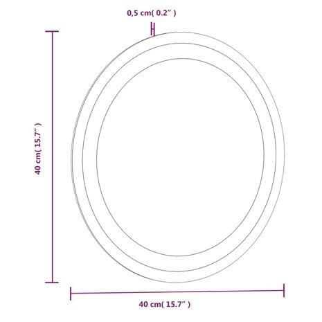 Badkamerspiegel LED rond 40 cm 12