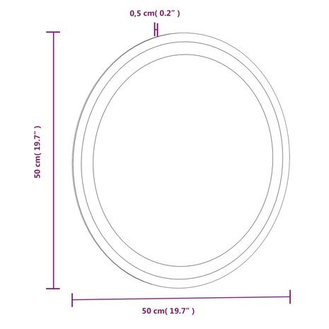 Badkamerspiegel LED rond 50 cm 12