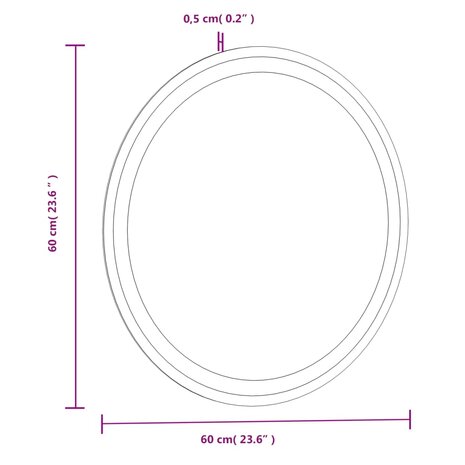 Badkamerspiegel LED rond 60 cm 11