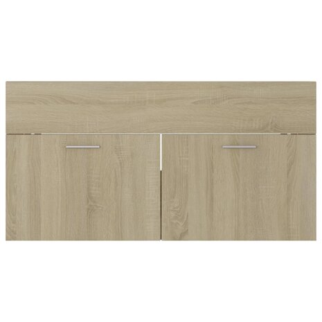 Wastafelkast 90x38,5x46 cm bewerkt hout sonoma eikenkleurig 5