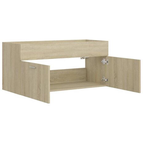 Wastafelkast 100x38,5x46 cm bewerkt hout sonoma eikenkleurig 5