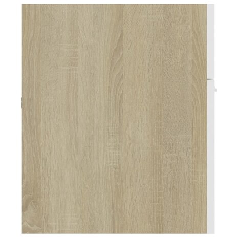 Wastafelkast 100x38,5x46 cm bewerkt hout wit en sonoma eiken 7