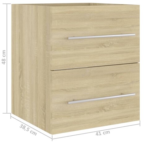 Wastafelkast 41x38,5x48 cm bewerkt hout sonoma eikenkleurig 7