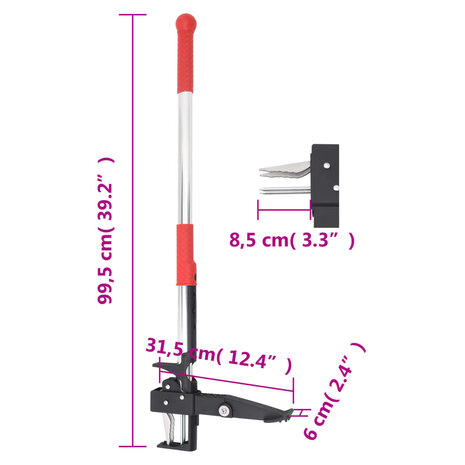 Onkruidsteker 99,5 cm geanodiseerd aluminium rood en zilver 6