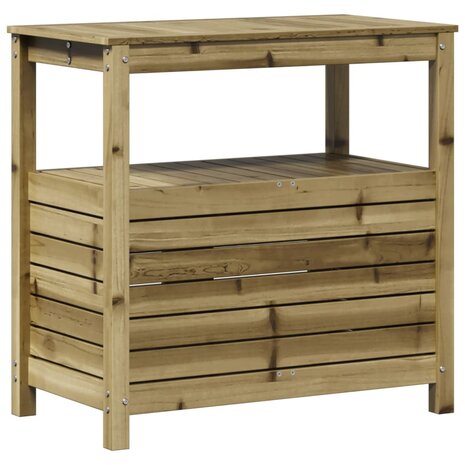 Oppottafel met schappen 82,5x45x81 cm geïmpregneerd hout 7