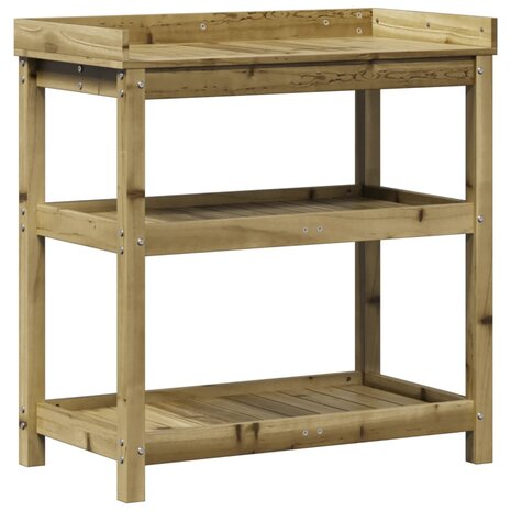 Oppottafel met schappen 82,5x45x86,5 cm geïmpregneerd hout 2