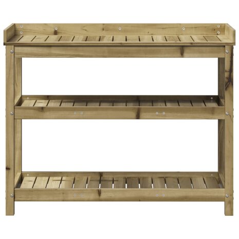 Oppottafel met schappen 108x45x86,5 cm geïmpregneerd hout 5