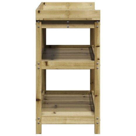 Oppottafel met schappen 108x45x86,5 cm geïmpregneerd hout 6