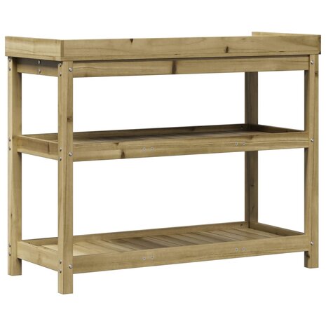 Oppottafel met schappen 108x45x86,5 cm geïmpregneerd hout 7