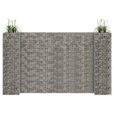 Gabion plantenbak H-vormig 260x40x150 cm staaldraad 1