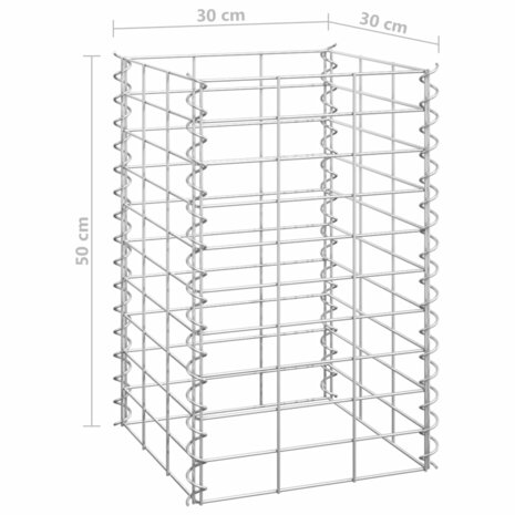 Gabion plantenbakken 3 st verhoogd 30x30x50 cm ijzer 6