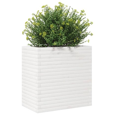 Plantenbak 70x40x68,5 cm massief grenenhout wit 4