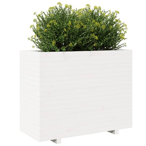 Plantenbak 90x40x72,5 cm massief grenenhout wit 4