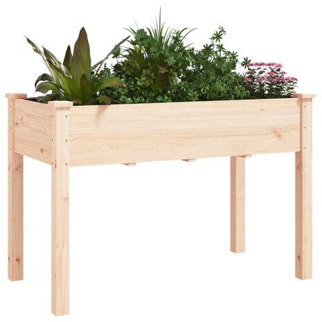 Plantenbak met voering 118x59x76 cm massief vurenhout 3