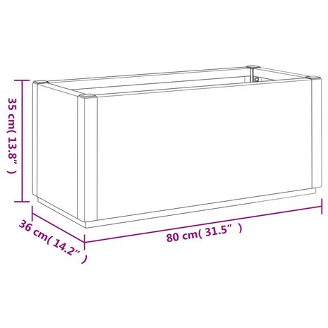 Plantenbak 80x36x35 cm polypropeen lichtbruin 10