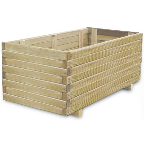 Plantenbak verhoogd rechthoekig 100x50x40 cm hout 1