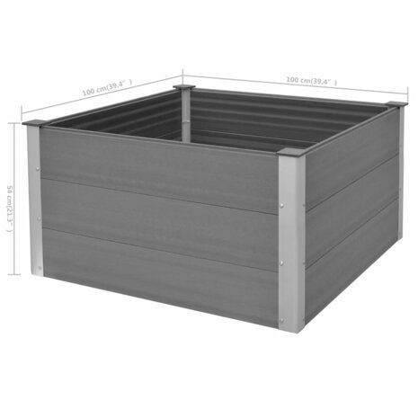 Plantenbak verhoogd 100x100x54 cm HKC grijs 8