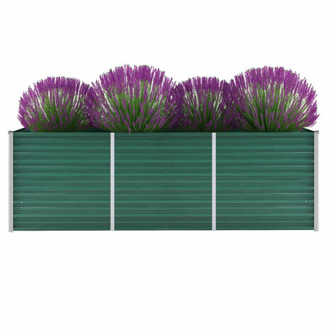 Plantenbak verhoogd 240x80x77 cm gegalvaniseerd staal groen 1