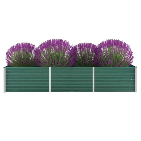 Plantenbak verhoogd 240x80x45 cm gegalvaniseerd staal groen 1