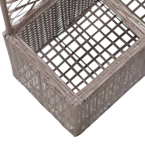 Latwerkplantenbak verhoogd met potten 58x30x107 cm rattan bruin 6