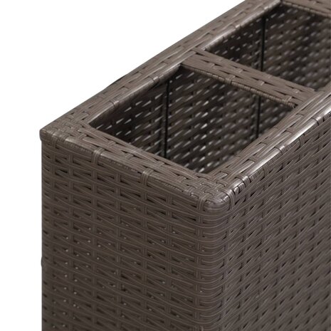 Plantenbak verhoogd met 4 potten 80x22x79 cm poly rattan bruin 4