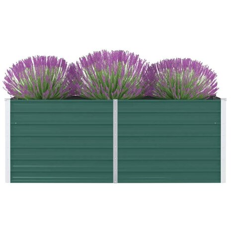 Plantenbak verhoogd 160x80x45 cm gegalvaniseerd staal groen 1