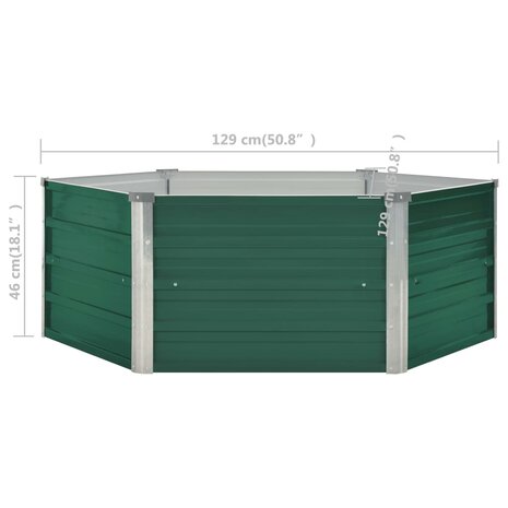 Plantenbak verhoogd 129x129x46 cm gegalvaniseerd staal groen 6