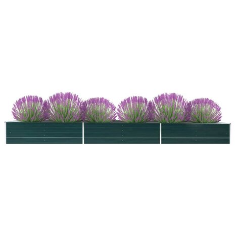 Plantenbak verhoogd 480x80x45 cm gegalvaniseerd staal groen 1