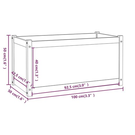 Plantenbakken 2 st 100x50x50 cm massief grenenhout honingbruin 10