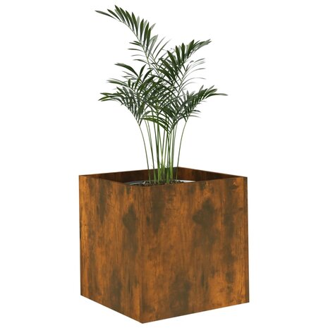 Plantenbak 40x40x40 cm bewerkt hout gerookt eikenkleurig 5